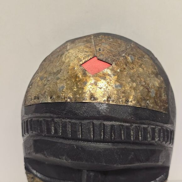 Vintage hand carved brass Inlay African tribal mask - Picture 3 of 8